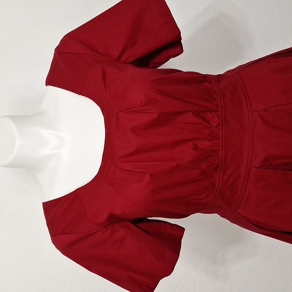 eShakti Red Burgundy Whimsigoth Witchy A-Line Midi Dress W/Pockets Plus Size 2X - Picture 3 of 14